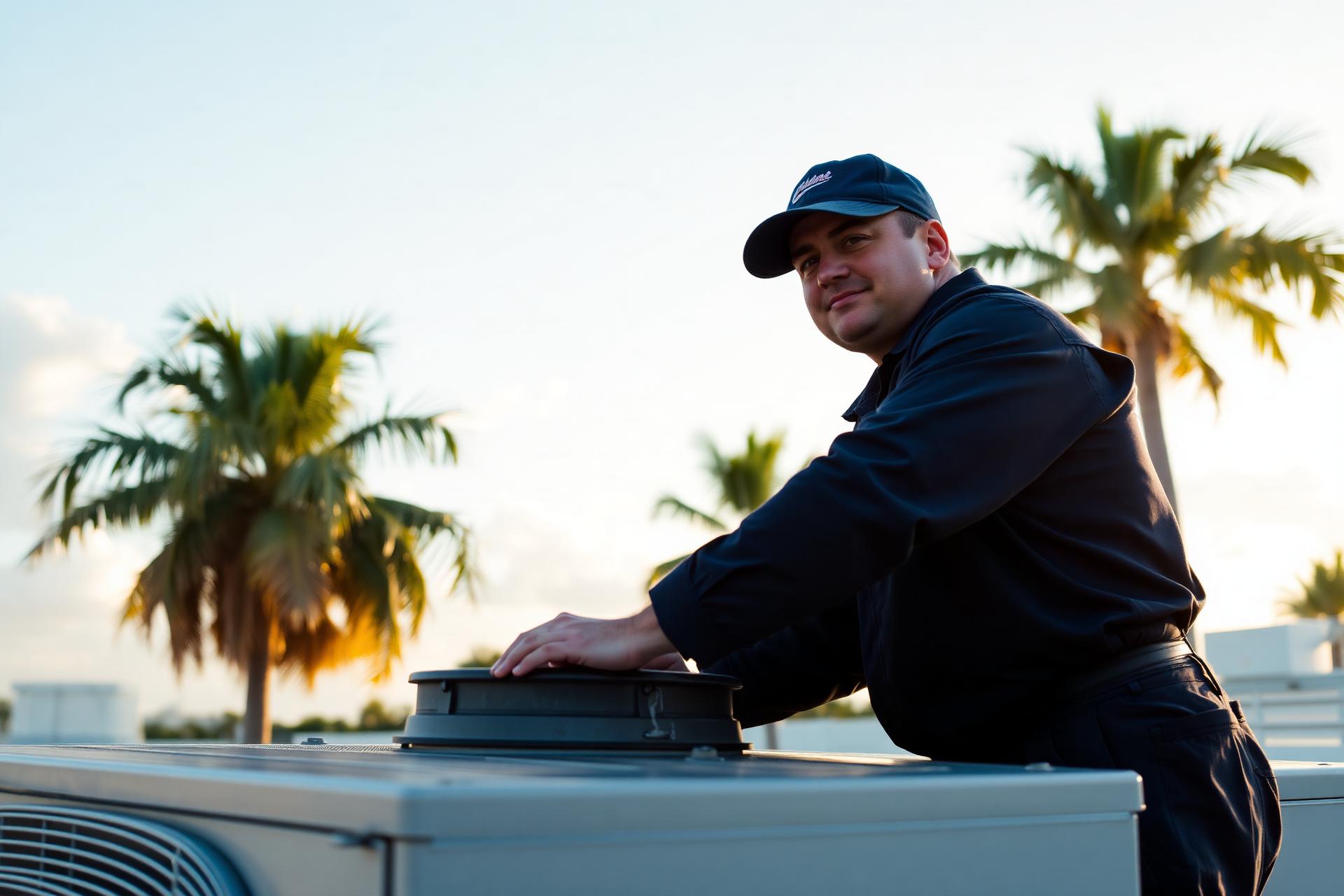 Integrated Air HVAC technician at work in South Florida